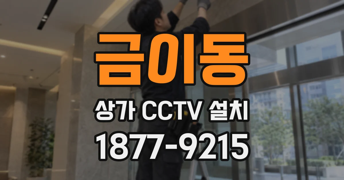 금이동 상가 CCTV 설치
