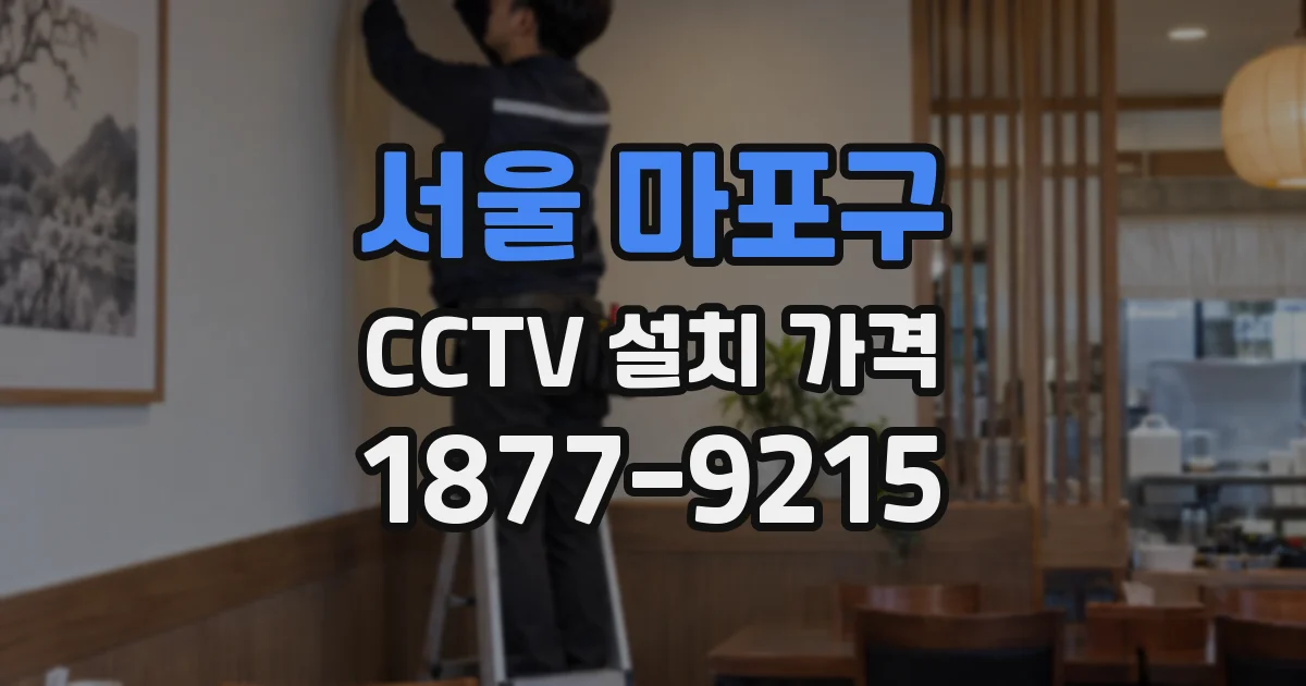 서울 마포구 CCTV 설치 가격
