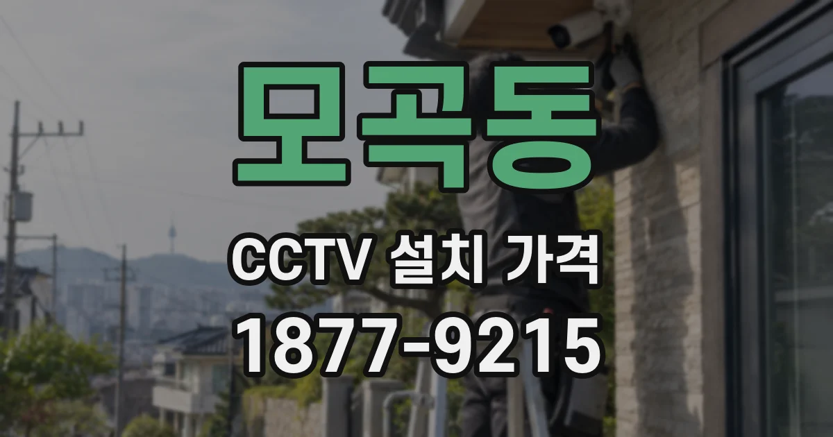 모곡동 CCTV 설치 가격