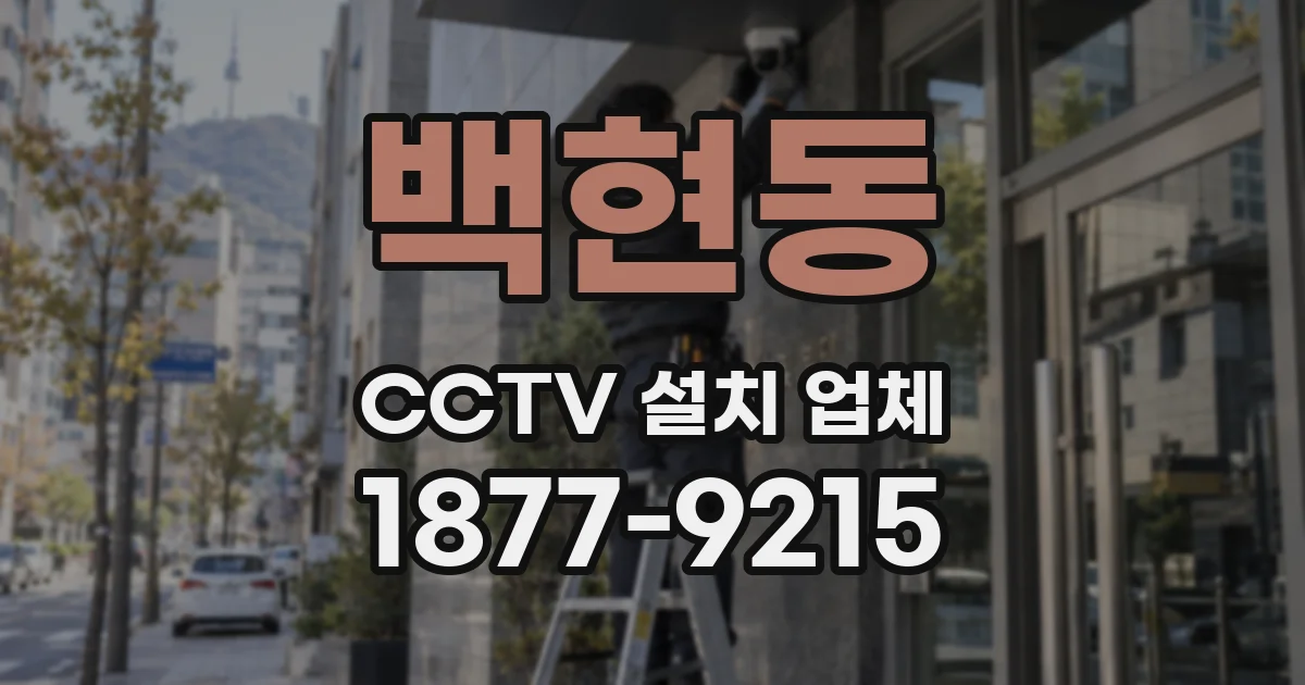 백현동 CCTV 설치 업체