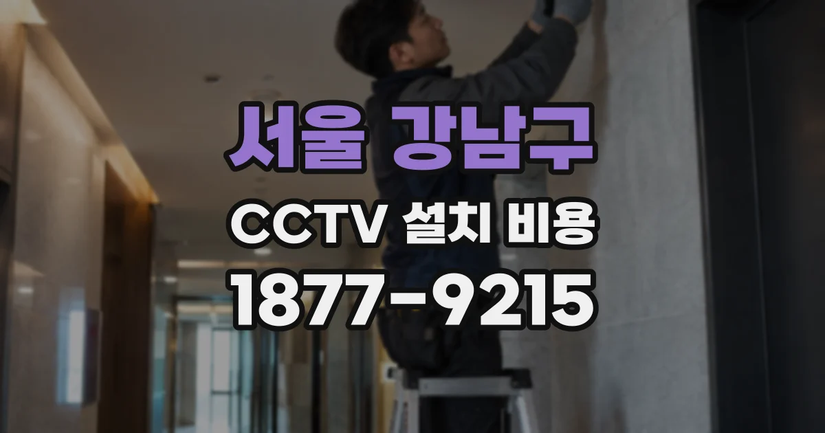 서울 강남구 CCTV 설치 비용