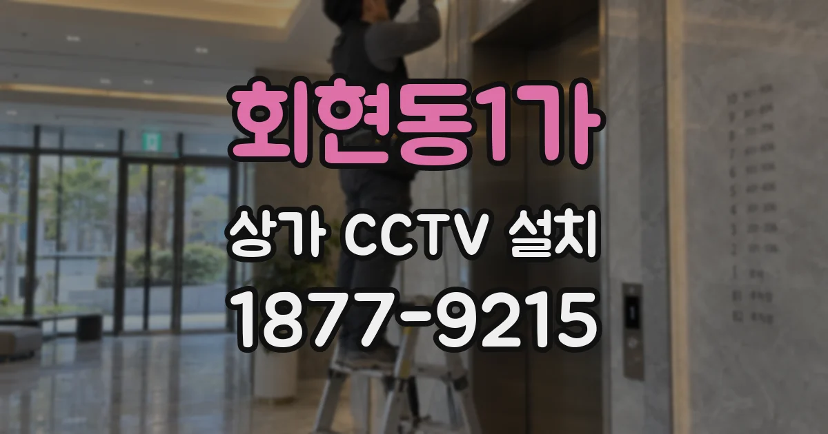 회현동1가 상가 CCTV 설치