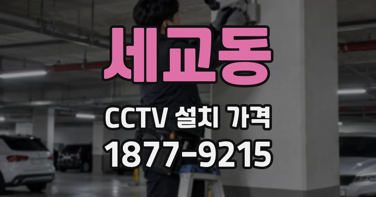 세교동 CCTV 설치 가격