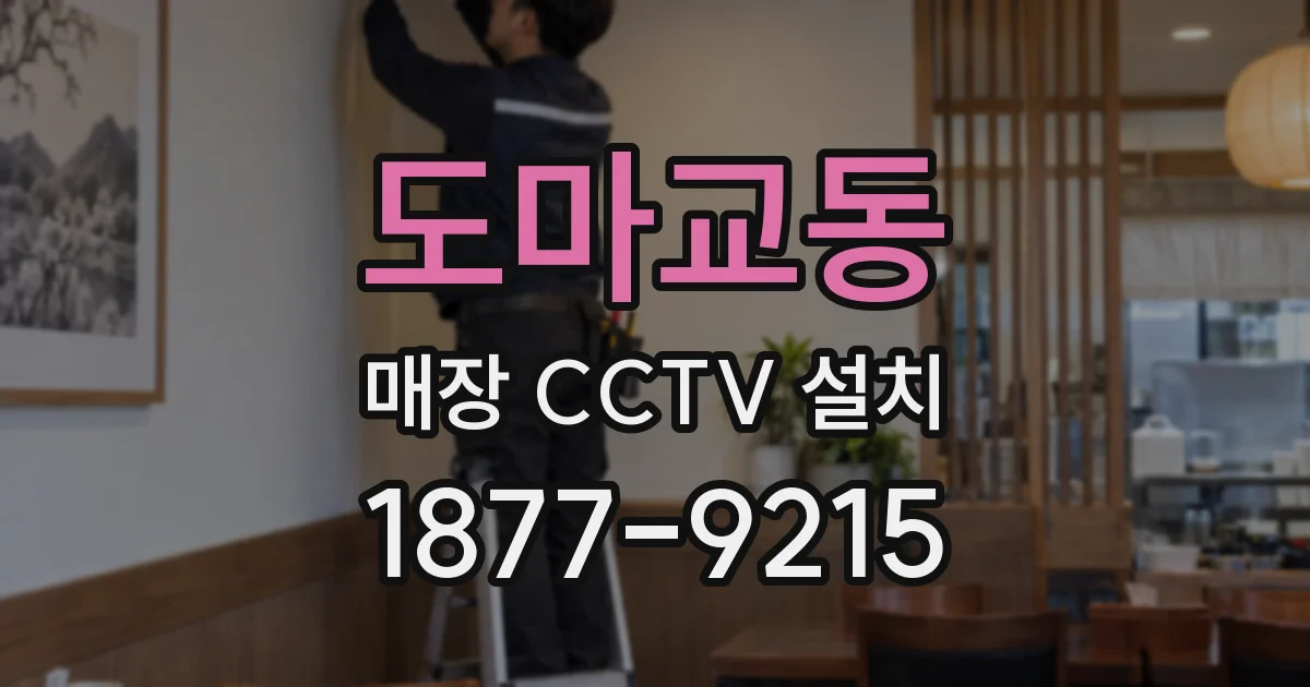 도마교동 매장 CCTV 설치
