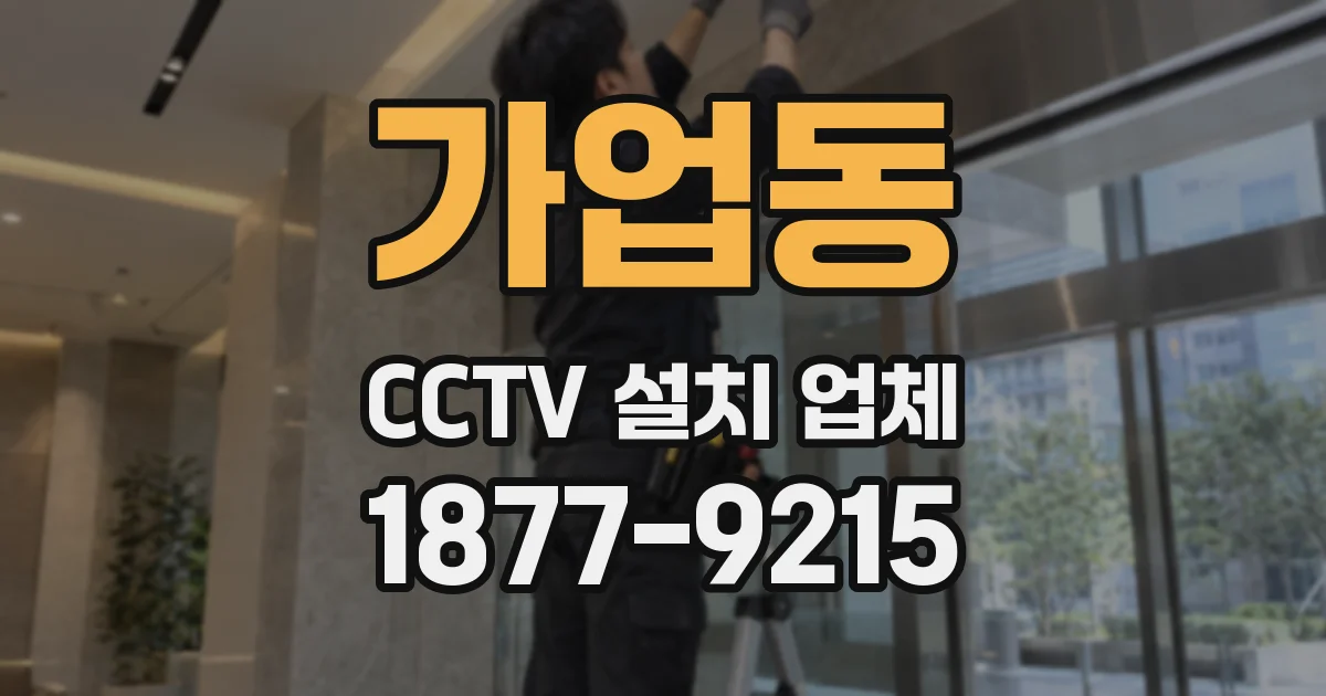 가업동 CCTV 설치 업체