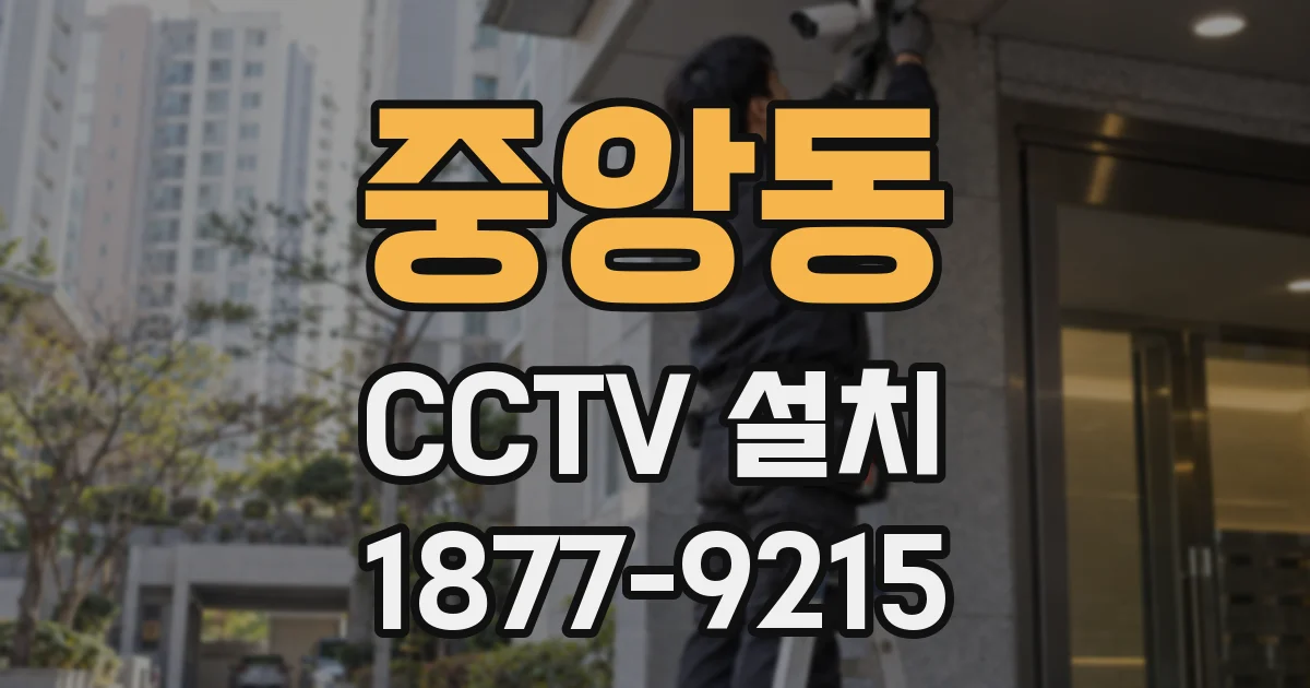 중앙동 CCTV 설치