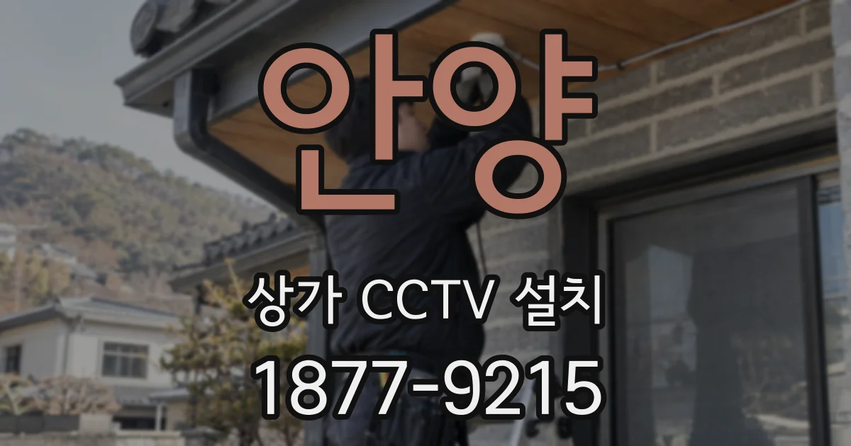 안양 상가 CCTV 설치