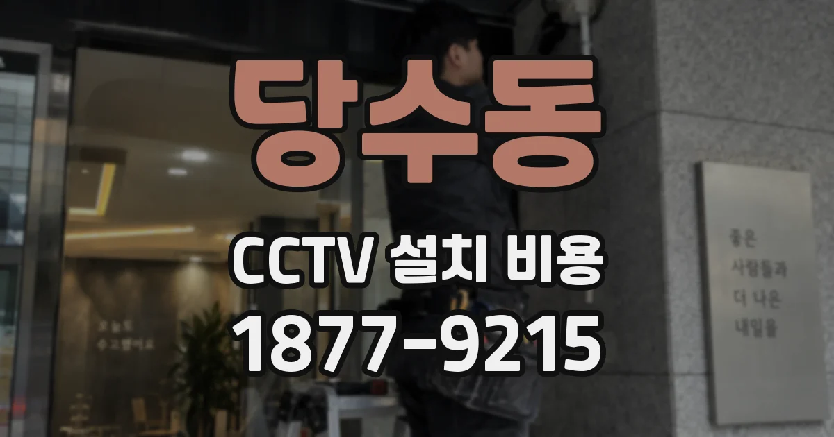 당수동 CCTV 설치 비용