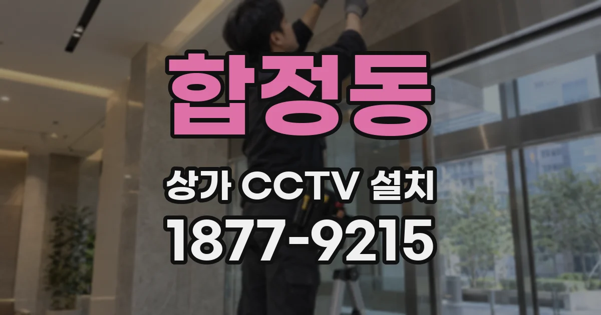 합정동 상가 CCTV 설치