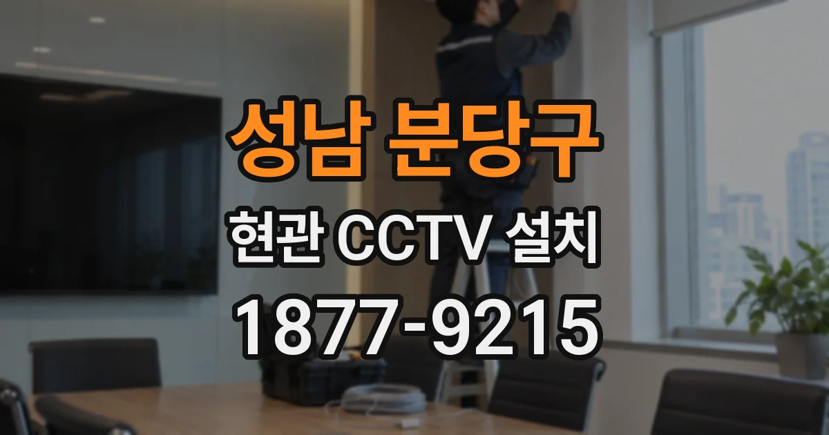 성남 분당구 현관 CCTV 설치