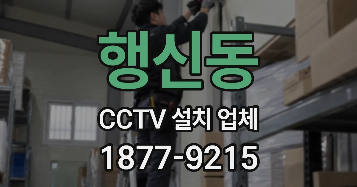 행신동 CCTV 설치 업체