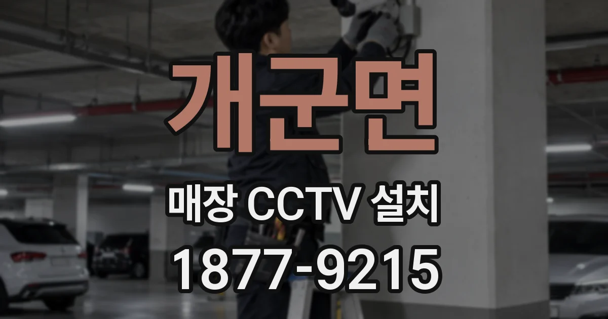 개군면 매장 CCTV 설치