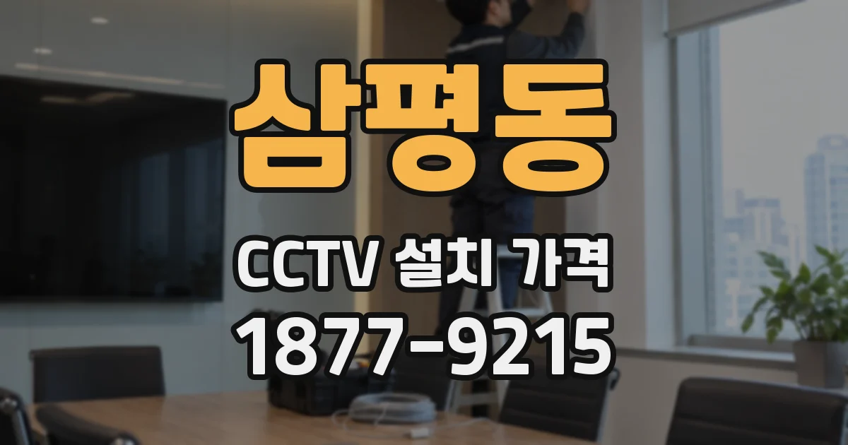 삼평동 CCTV 설치 가격