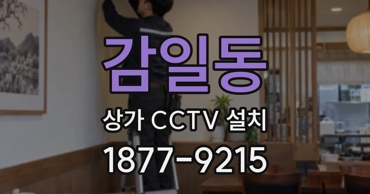 감일동 상가 CCTV 설치