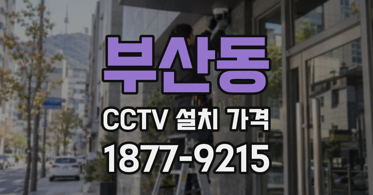 부산동 CCTV 설치 가격