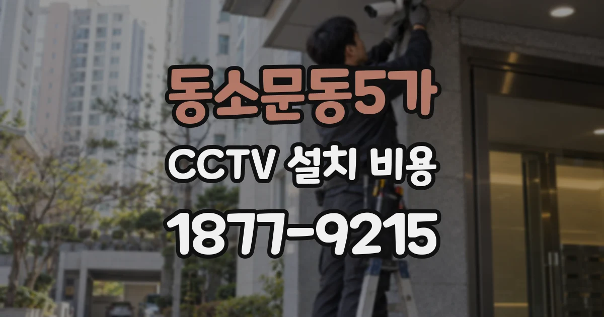 동소문동5가 CCTV 설치 비용