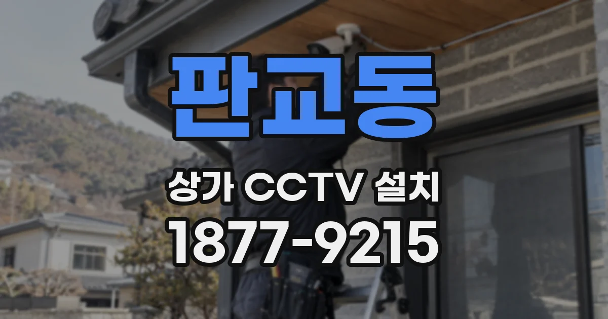 판교동 상가 CCTV 설치