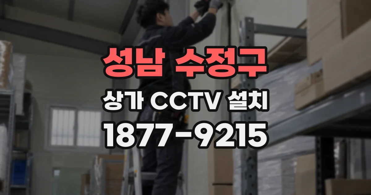 성남 수정구 상가 CCTV 설치