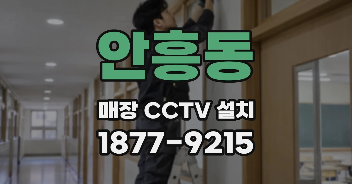 안흥동 매장 CCTV 설치
