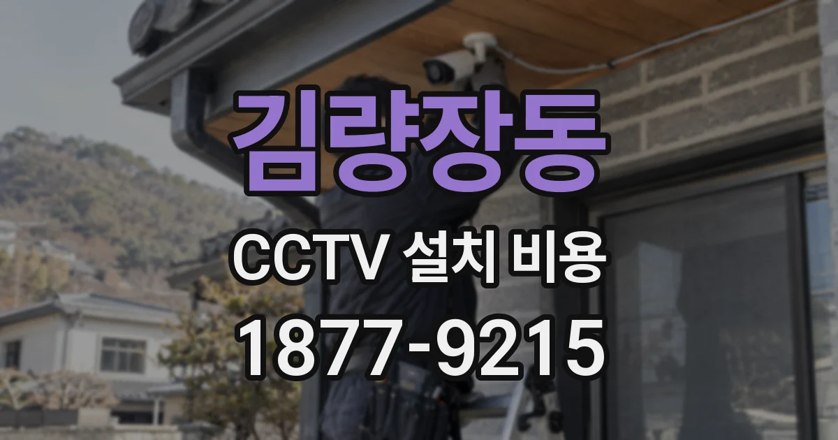 김량장동 CCTV 설치 비용