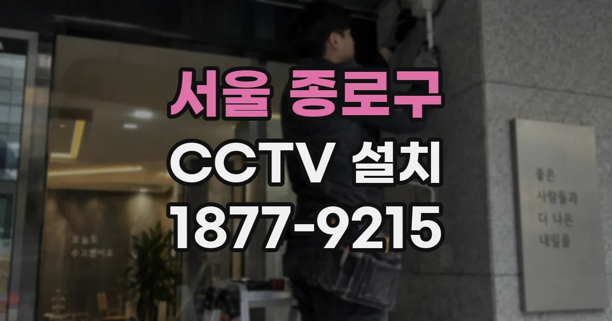 서울 종로구 CCTV 설치