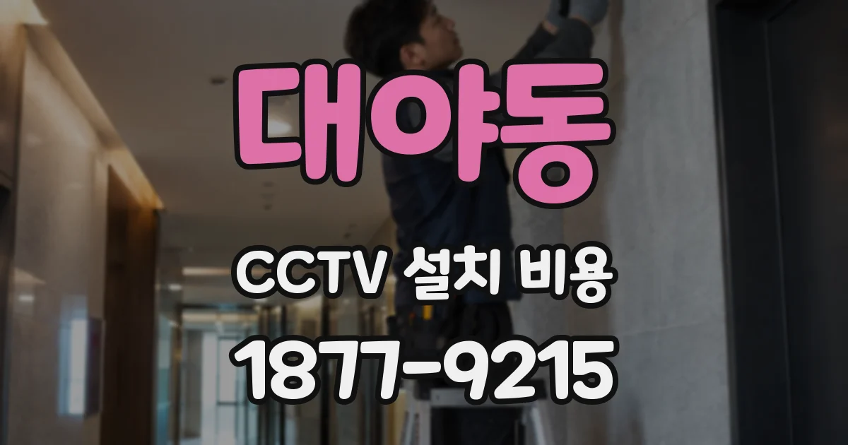 대야동 CCTV 설치 비용