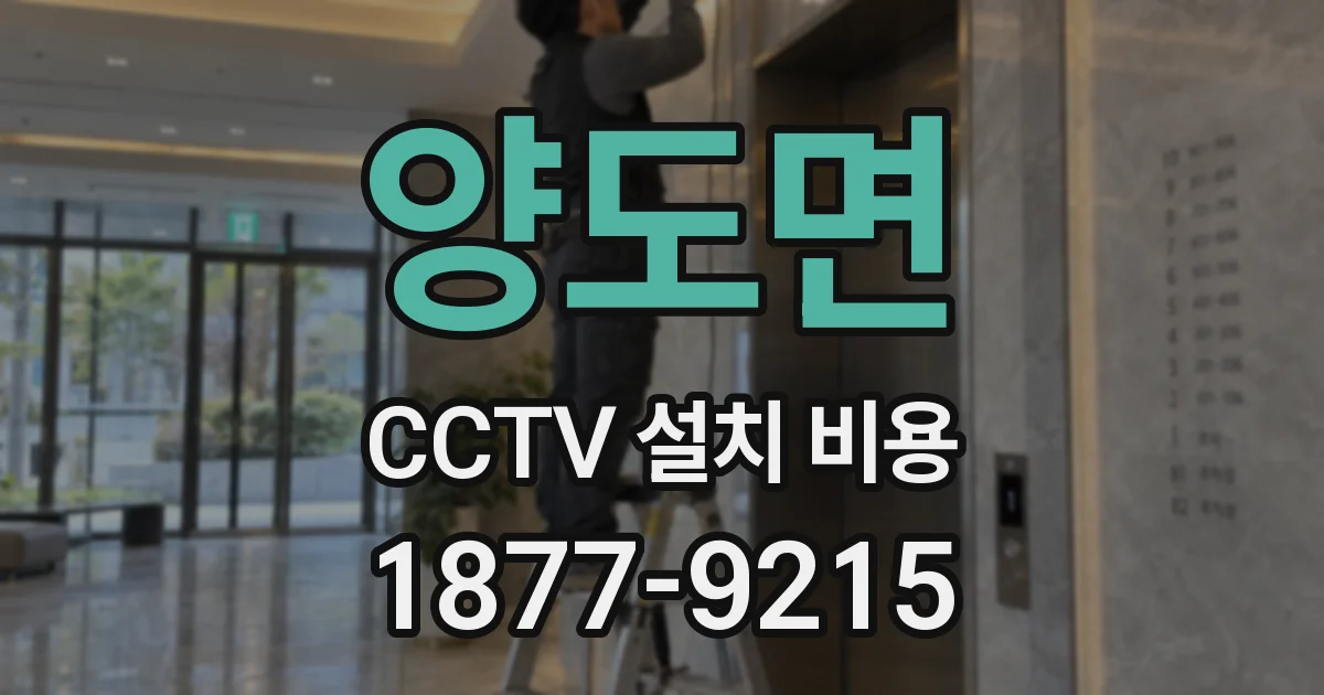 양도면 CCTV 설치 비용