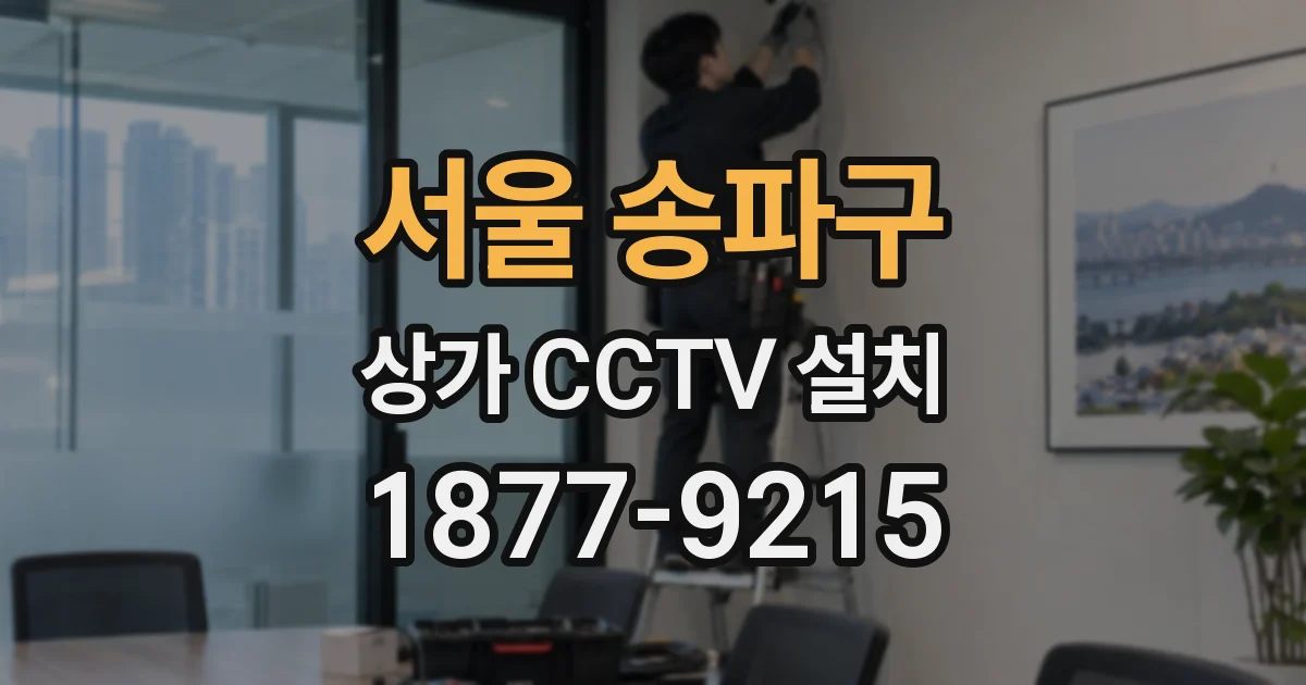 서울 송파구 상가 CCTV 설치