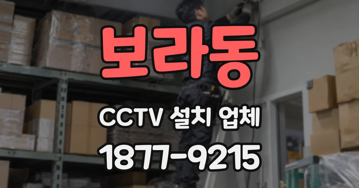 보라동 CCTV 설치 업체