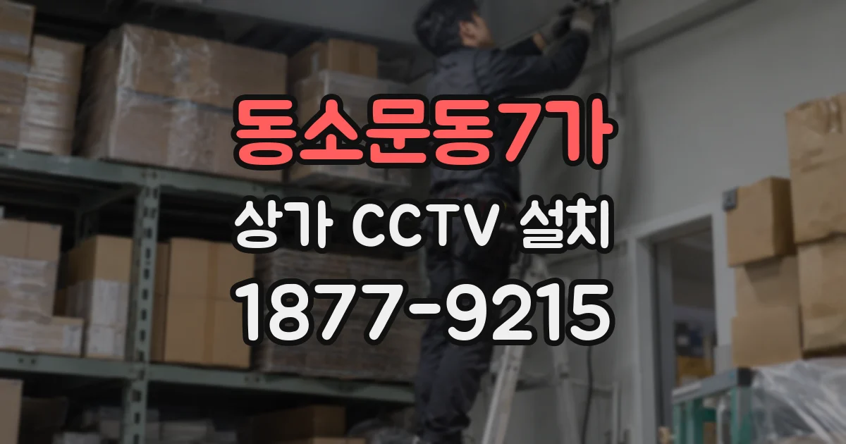 동소문동7가 상가 CCTV 설치