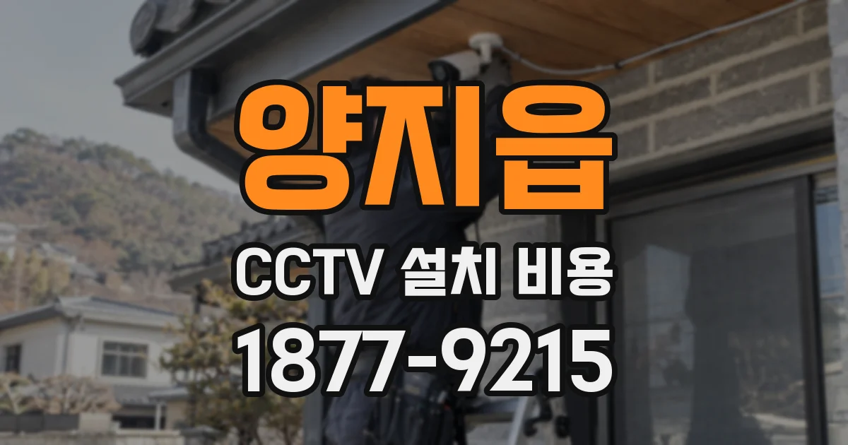 양지읍 CCTV 설치 비용
