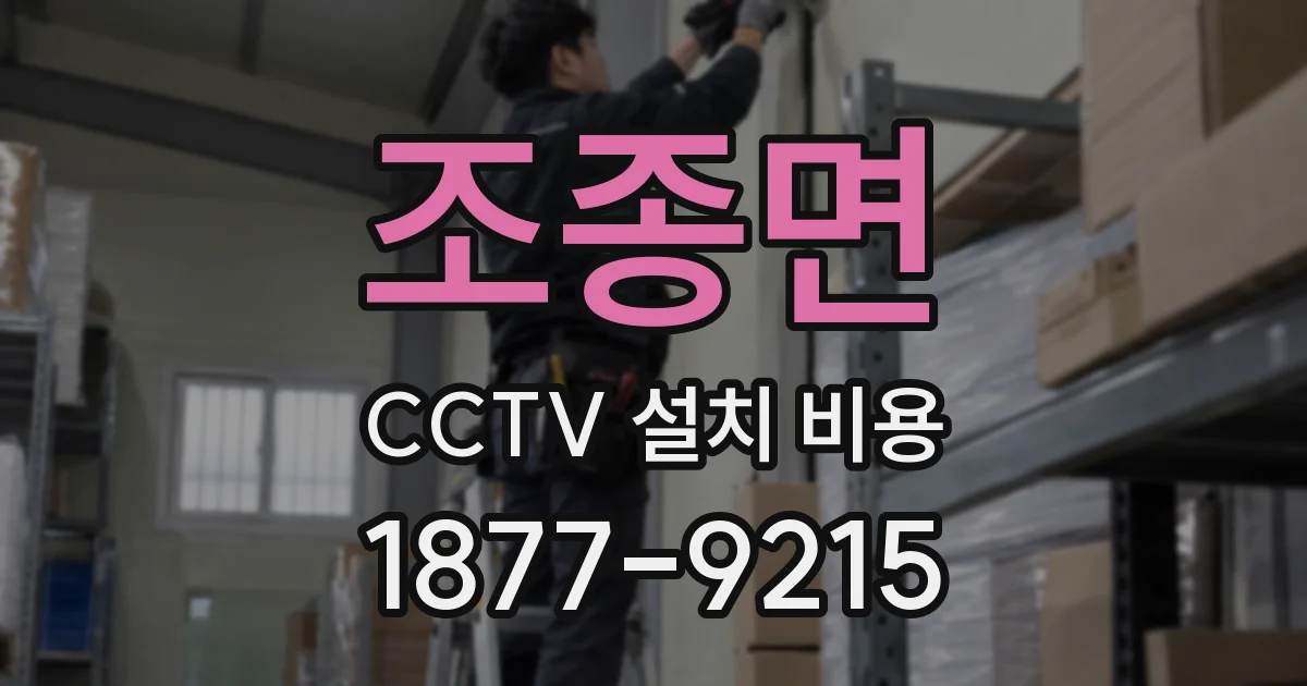 조종면 CCTV 설치 비용