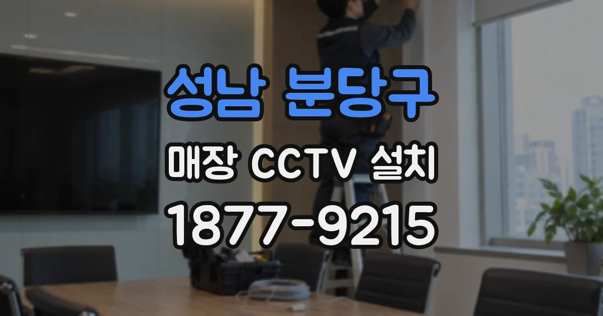 성남 분당구 매장 CCTV 설치