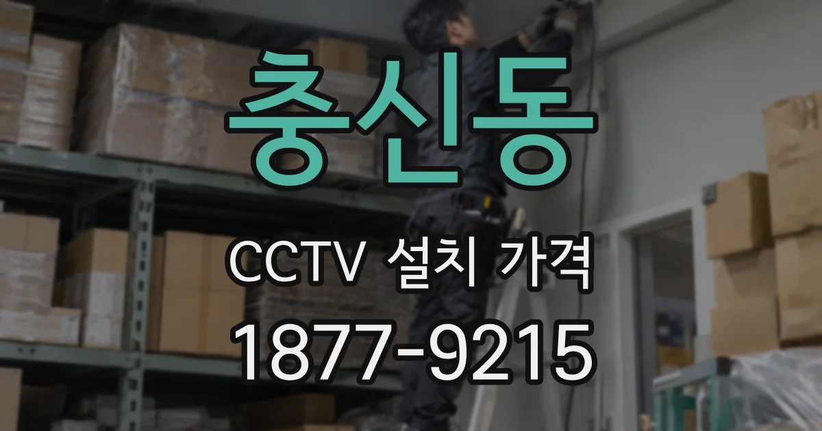 충신동 CCTV 설치 가격