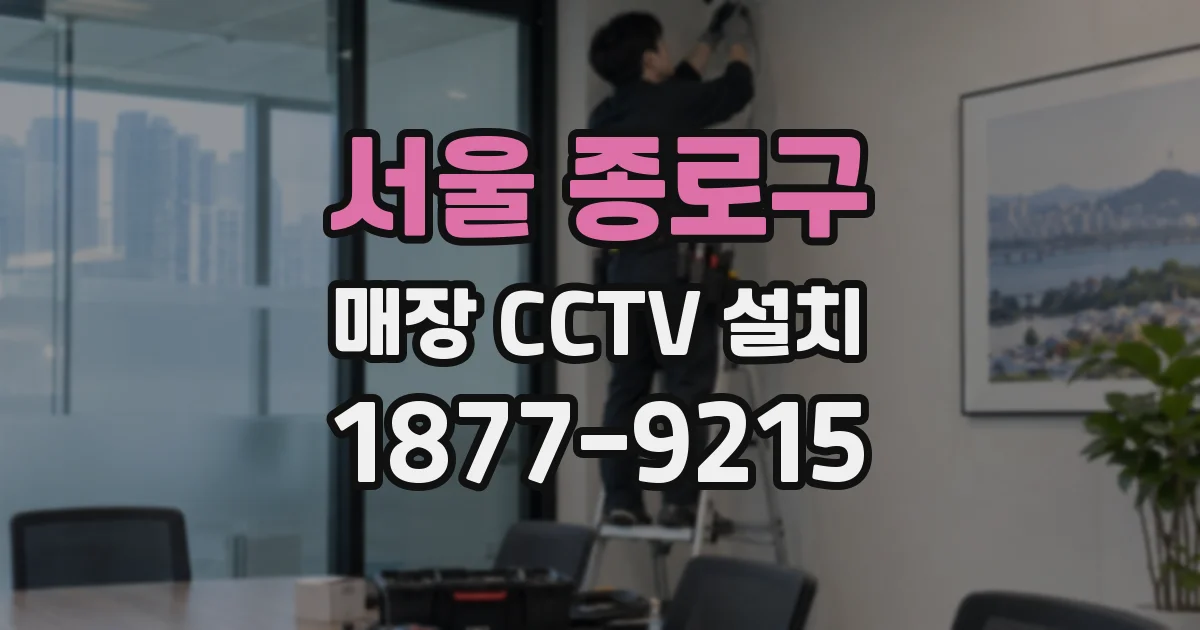 서울 종로구 매장 CCTV 설치