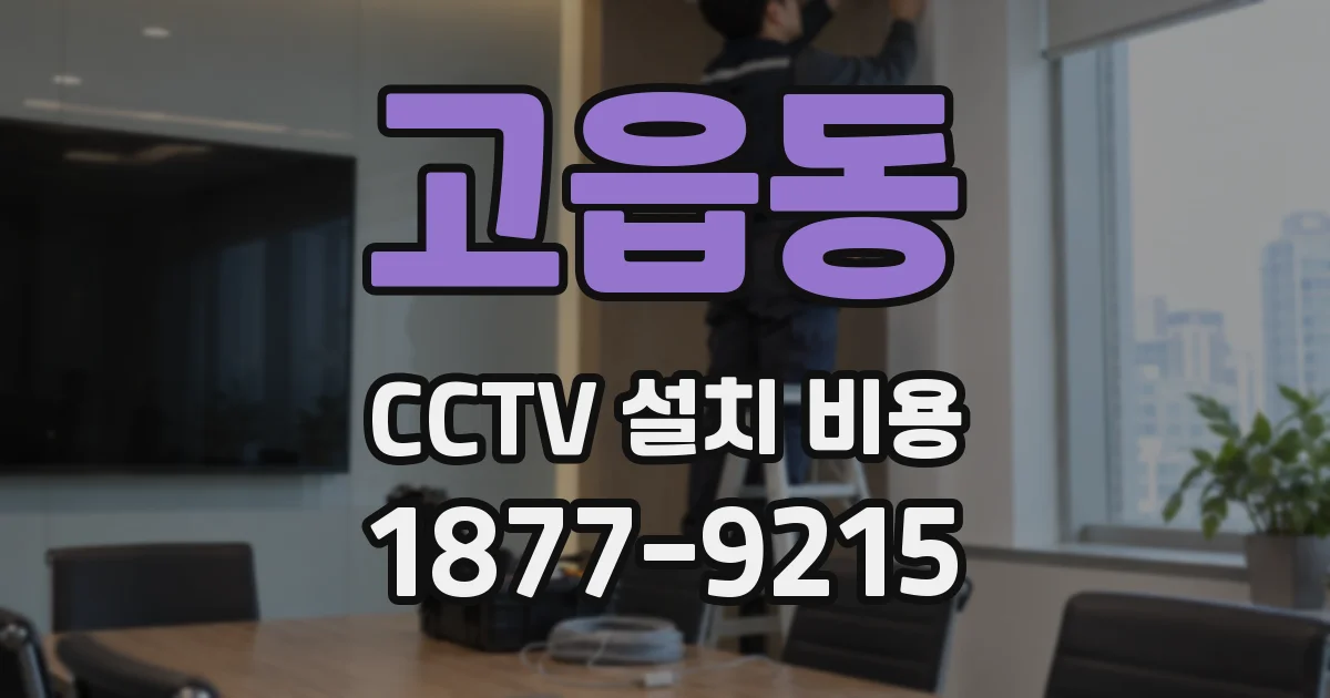 고읍동 CCTV 설치 비용