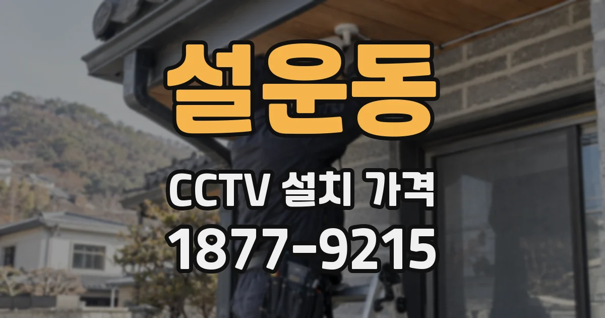 설운동 CCTV 설치 가격