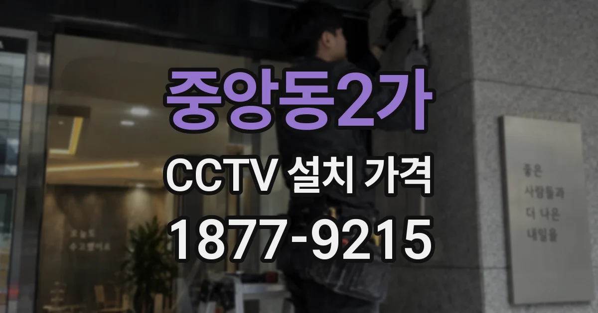 중앙동2가 CCTV 설치 가격