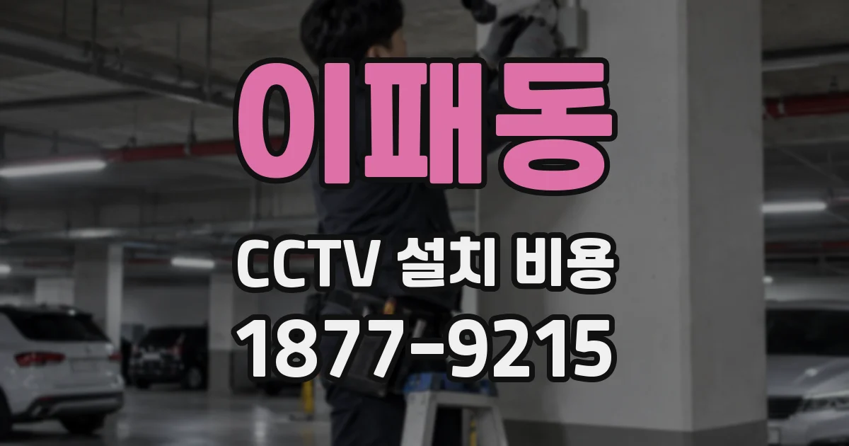 이패동 CCTV 설치 비용