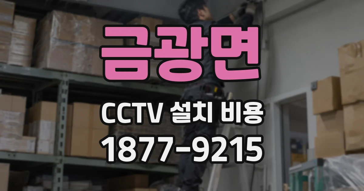 금광면 CCTV 설치 비용