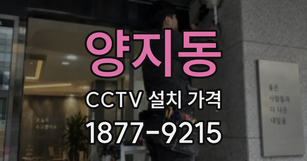 양지동 CCTV 설치 가격