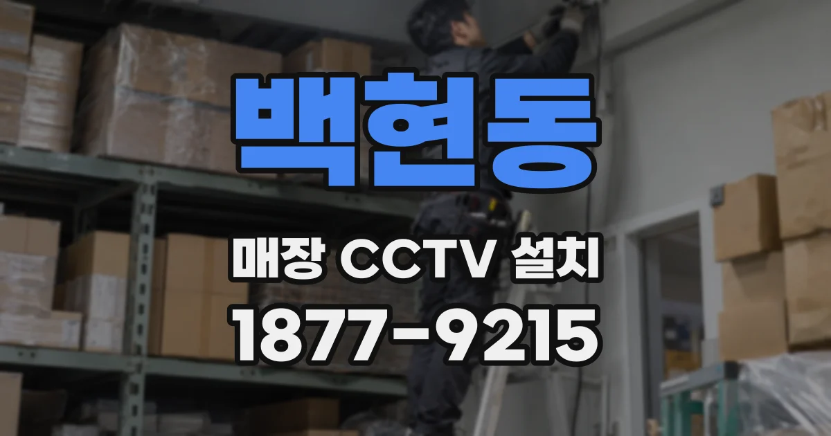 백현동 매장 CCTV 설치