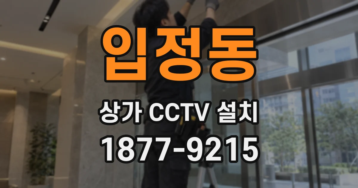 입정동 상가 CCTV 설치