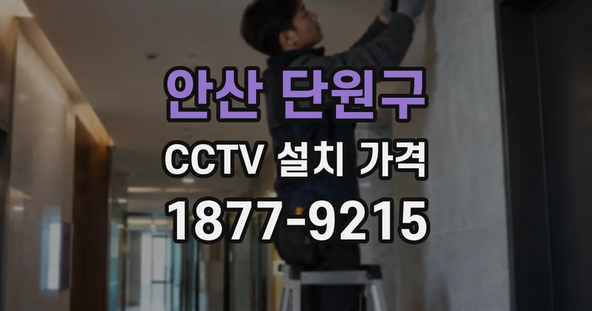 안산 단원구 CCTV 설치 가격