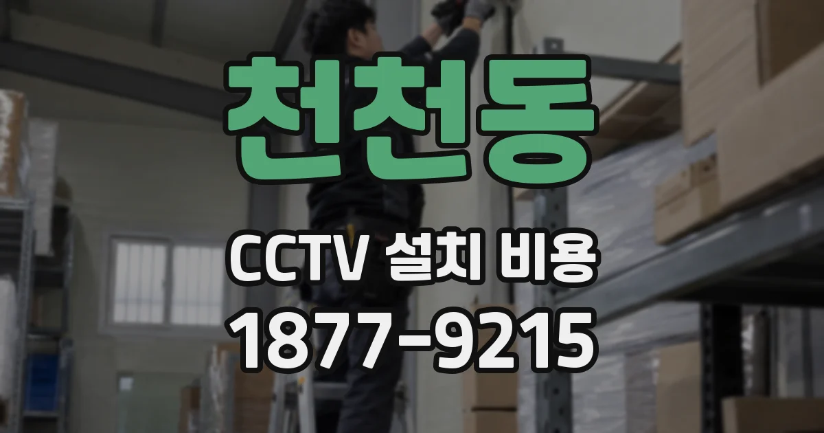 천천동 CCTV 설치 비용