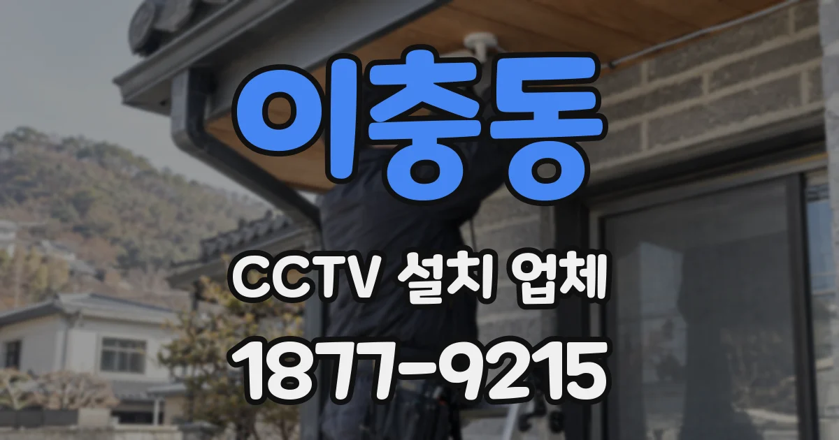 이충동 CCTV 설치 업체