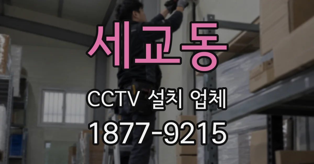 세교동 CCTV 설치 업체