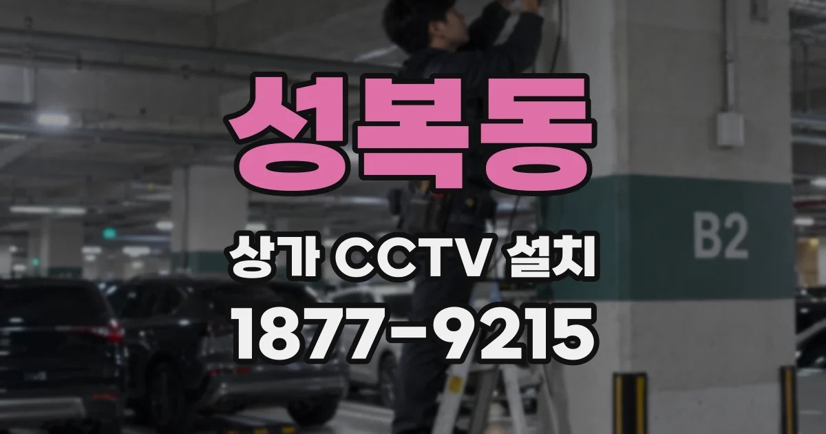 성복동 상가 CCTV 설치