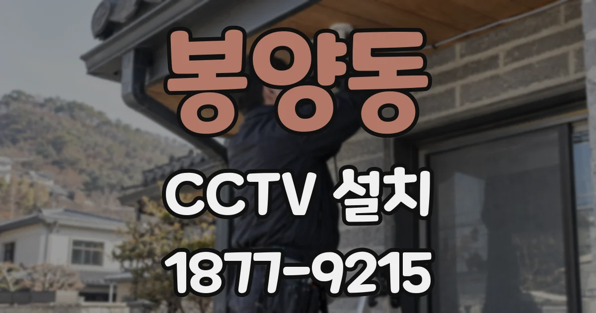 봉양동 CCTV 설치