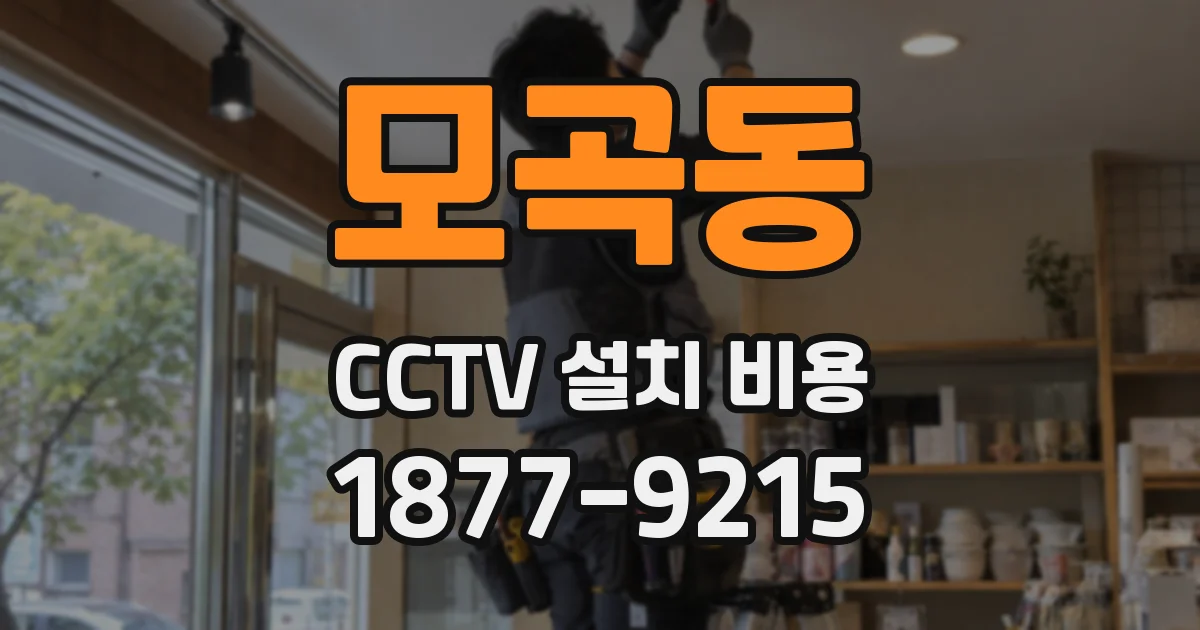 모곡동 CCTV 설치 비용